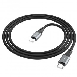 Кабель Hoco X86 Type-C To Type-C Spear 60W Silicone Charging Data Cable, Чорний (206)