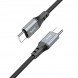 Кабель Hoco X86 Type-C To Type-C Spear 60W Silicone Charging Data Cable, Чорний (206)