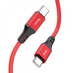 Кабель Hoco X86 Type-C To Type-C Spear 60W Silicone Charging Data Cable, Красный (206)