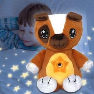 Детская плюшевая игрушка ночник-проектор звёздного неба Star Bellу Dream Lites Puppy Собака, Коричневый (205)