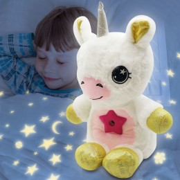 Детская плюшевая игрушка ночник-проектор звёздного неба Star Bellу Dream Lites Puppy Единорог, Белый (В)