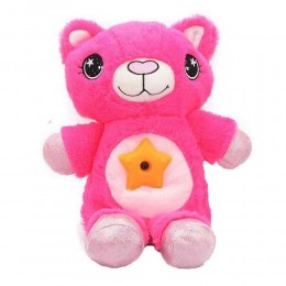 Детская плюшевая игрушка ночник-проектор звёздного неба Star Bellу Dream Lites Puppy Мишка, Розовый (В)