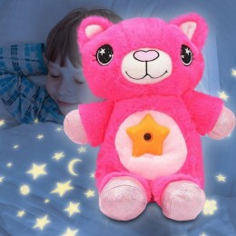 Дитяча плюшева іграшка нічник-проектор зоряного неба Star Bellу Dream Lites Puppy Ведмедик, Рожевий (В)