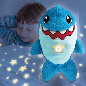 Детская плюшевая игрушка ночник-проектор звёздного неба Star Bellу Dream Lites Puppy Акула, Голубой (205)