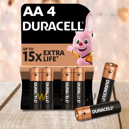 Батарейки пальчиковые Alkaline Duracell 1,5 V АA LR6/MN1500, 4 шт.