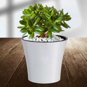 Горщик з автополивом ARTE 12.5х13.5 см, 1,2 л, Білий-чорний (2469) Горщик з автополивом ARTE 12.5х13.5 см, 1,2 л, Білий-чорний (2469)