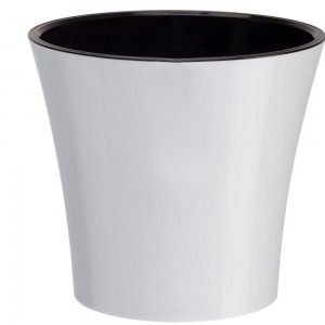 Горщик з автополивом ARTE 12.5х13.5 см, 1,2 л, Білий-чорний (2469) Горщик з автополивом ARTE 12.5х13.5 см, 1,2 л, Білий-чорний (2469)