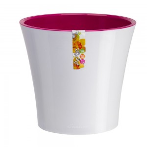 Горшок с автополивом ARTE 10.5х11см, 0,6 л, Бело-пурпурный (2469)