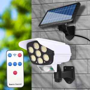 Светильник уличный на солнечной батарее Solar JLP-2177 (камера муляж) датчик движения, пульт д/у, 66 SMD LED, IP66 (205)