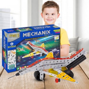 Металлический конструктор ROBOTIX 01007 №3 с электромотором, 215 элм./8 моделей (SB)