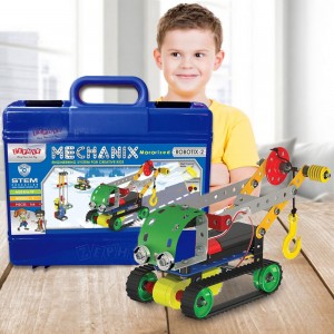 Металлический конструктор ROBOTIX 01073 №2 с электромотором, 166 элм./8 моделей, в пластиковом кейсе (SB)