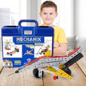 Металлический конструктор ROBOTIX 01074 №2 с электромотором, 215 элм./8 моделей, в пластиковом кейсе (SB)