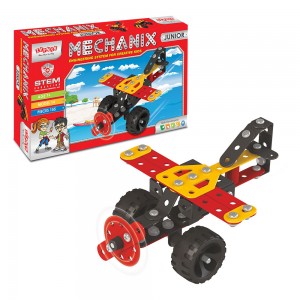Металлический конструктор MECHANIX JUNIOR 09003 развивающий, 155 элм./14 моделей (SB)