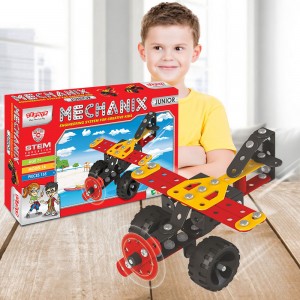 Металлический конструктор MECHANIX JUNIOR 09003 развивающий, 155 элм./14 моделей (SB)