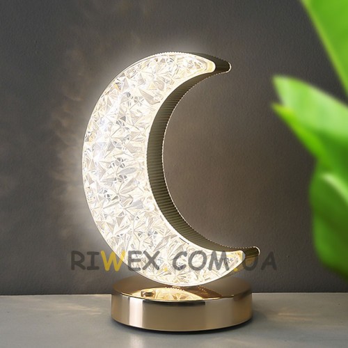 Ночник светильник акриловый на подставке Star Moon Table Light с аккумулятором, Месяц (HA-158)