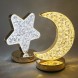 Нічний світильник акриловий на підставці Star Moon Table Light з акумулятором, Місяць (HA-158)