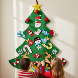 Детский праздничный декор Фетровая елка 95*70 см Softy Tree, набор из 21 игрушки на липучке (HA-79)