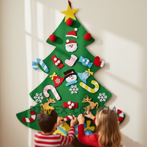 Дитячий святковий декор Фетрова ялинка 95*70 см Softy Tree, набір з 21 іграшки на липучці (HA-79)