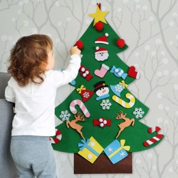 Дитячий новорічний декор Фетрова ялинка Softy Crismas Tree з набором прикрас 16 штук на липучці (HA-79)