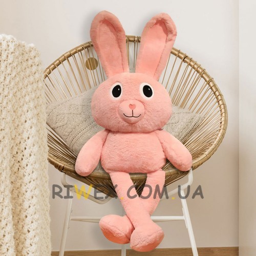М'яка іграшка-обіймашка Зайчик 60 см, Рожевий (HA-5)
