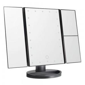 Косметическое зеркало для макияжа 22 Large LED Mirror с подсветкой, Черное (205)