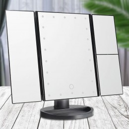 Косметическое зеркало для макияжа 22 Large LED Mirror с подсветкой, Черное (205)