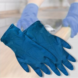 Перчатки резиновые универсальные для уборки Luximed 25 пар размер L, Синий