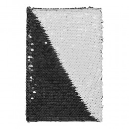 Блокнот перевертень у твердій обкладинці з паєтками А5, лінійку 4-95/32к, Чорний