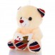 Мягкая игрушка мишка Тедди с сердечком со световыми и звуковыми эффектами 22 см, Бежевый