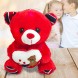 Мягкая игрушка мишка Тедди с сердечком со световыми и звуковыми эффектами 22 см, Красный