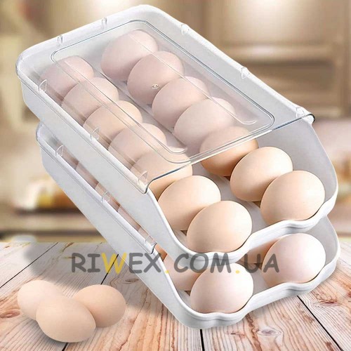 Контейнер - лоток для зберігання яєць EGG TRAY LY-382 на 14 яєць, Прозорий (205)