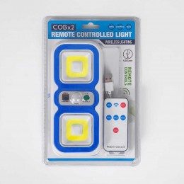 Аккумуляторный светильник Remote Controlled Light COBх2 4х15,5х24 см с пультом, Синий