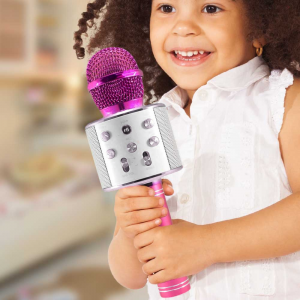 Беспроводной Bluetooth Караоке-микрофон WS-858, Bluetooth USB, AUX FM, Розовый (HA-50) Беспроводной Bluetooth Караоке-микрофон WS-858, Bluetooth USB, AUX FM, Розовый (HA-50)