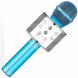 Беспроводной Bluetooth Караоке-микрофон WS-858, Bluetooth USB, AUX FM, Голубой (HA-50)