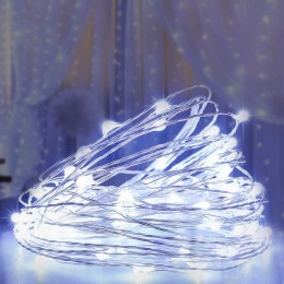 Новогодняя LED гирлянда Капля росы 3 м, Холодный Белый (HA-51)