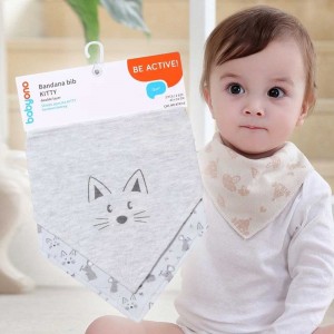 Трикотажна шийна хустка слинявчик-бандану для дітей BabyOno 879/11 Кошеня, набір 2 шт. (SB)