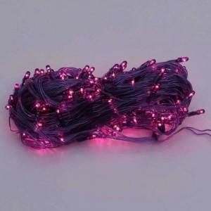 Новогодняя уличная гирлянда DRF 280 LED зеленый провод, 23 метра, Розовый (2024)