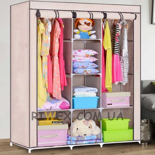 Складной тканевый шкаф Storage Wardrobe 88130, Бежевый