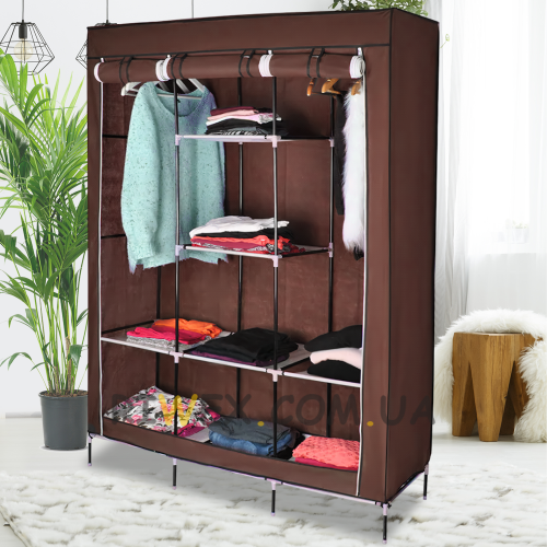 Складной тканевый шкаф Storage Wardrobe 88130, Коричневый