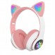 Бездротові навушники Cat STN-28, що світяться з котячими вушками + карта пам'яті 32 GB, Рожевий