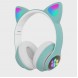 Бездротові навушники Cat STN-28, що світяться з котячими вушками + карта пам'яті 32 GB, Бірюзовий