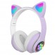 Бездротові навушники Cat STN-28, що світяться з котячими вушками + карта пам'яті 64 GB, Фіолетовий
