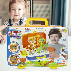 Развивающий конструктор мозаика с шуруповертом 6 в 1 Bus Portable Platter в кейсе, 251 деталь (518) Развивающий конструктор мозаика с шуруповертом 6 в 1 Bus Portable Platter в кейсе, 251 деталь (518)