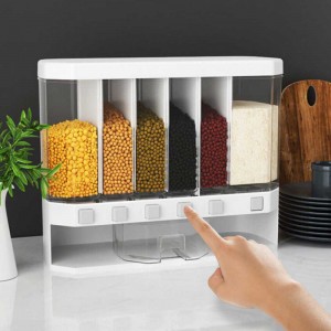 Органайзер для круп Multiple Dispenser, на 6 секцій, квадратні клавіші Білий