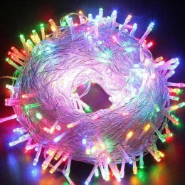 Новогодняя уличная LED гирлянда белый провод 580 LED 50 метра, Мульти (2024)