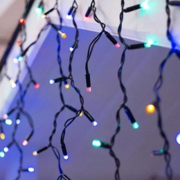 Новогодняя гирлянда XMAS нить 500 LED черный провод 32 метра, Мультицвет (2024)