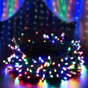 Гирлянда XMAS нить 500 LED черный провод 32 метра, Мультицвет (2024)
