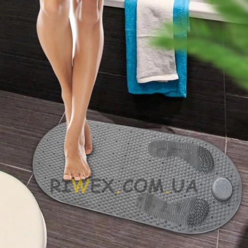 Нескользящий коврик со шлифовальным камнем для ванной комнаты Bathroom mat 80 x 40 см, Серый (212)