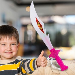 Игрушечный детский меч-сабля со световыми эффектами, на батарейках, 37 см, Розовый