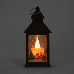 Новорічний декоративний світильник-ліхтар на батарейках, Чорний